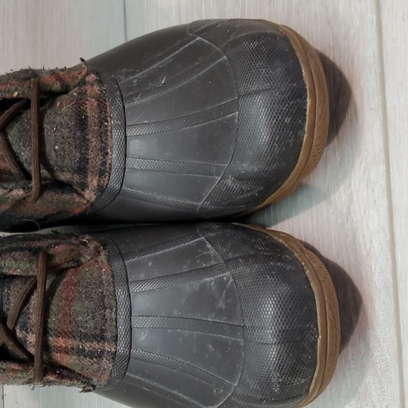 Sperry Womens Saltwater Plaid Duck Rubber Waterproof Boots shoes sz 10 - Picture 4 of 12